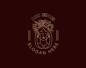 Lifestyle - Flower Crown Woman logo design