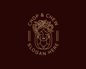 Hair - Flower Crown Woman logo design