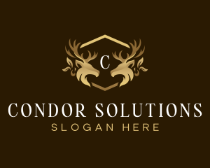 Luxury Deer Crest logo design