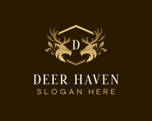 Luxury Deer Crest logo design