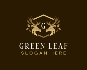 Luxury Deer Crest logo design