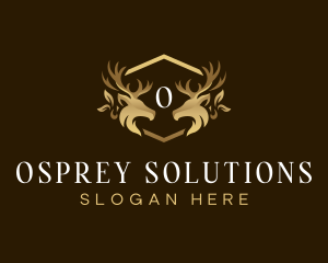 Luxury Deer Crest logo design