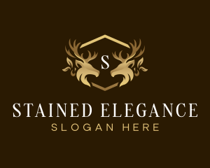 Luxury Deer Crest logo design