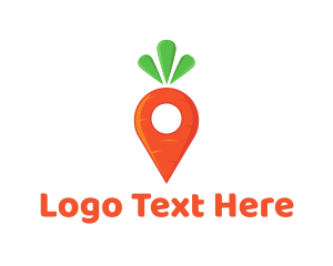 Tuber - Carrot Location Pin logo design