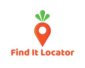 Carrot Location Pin logo design