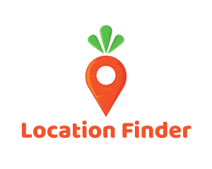 Carrot Location Pin logo design