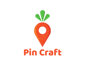 Pin - Carrot Location Pin logo design