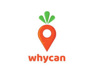 Food Store - Carrot Location Pin logo design