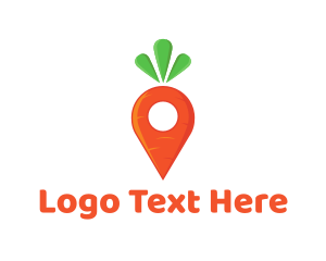 Pin - Carrot Location Pin logo design