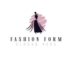 Woman Fashion Gown logo design