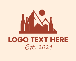 Wine Bottle - Outdoor Mountain Winery logo design