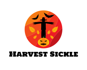 Halloween Scarecrow Pumpkin logo design