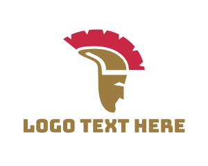 Roman - Spartan Helmet Head logo design