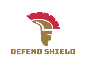 Defend - Spartan Helmet Head logo design