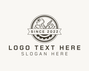 Woodwork - Woodworking Chisel Mallet logo design