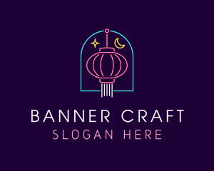 Chinese Lantern Neon Lights logo design