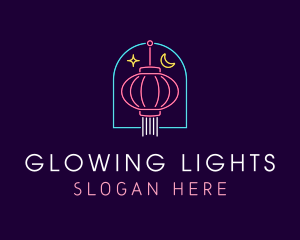 Chinese Lantern Neon Lights logo design