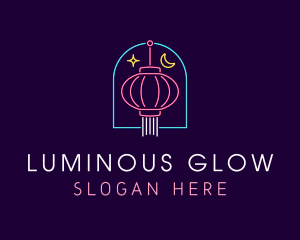 Lantern - Chinese Lantern Neon Lights logo design