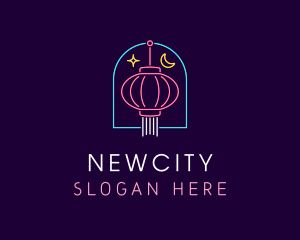 Chinese Lantern Neon Lights logo design