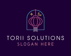 Chinese Lantern Neon Lights logo design