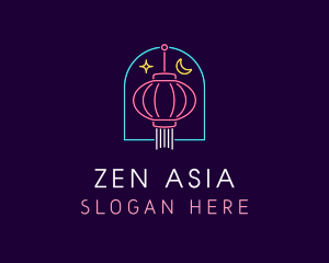 Asia - Chinese Lantern Neon Lights logo design