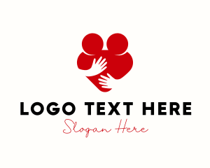 Community Center - Couple Love Hug logo design