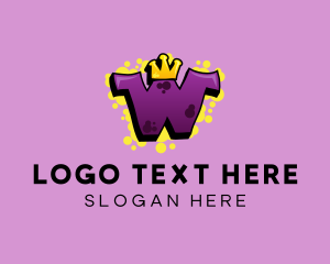 Bright - Crown Letter W Graffiti logo design