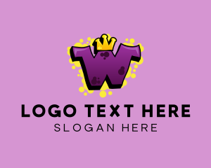 Letter W - Crown Letter W Graffiti logo design