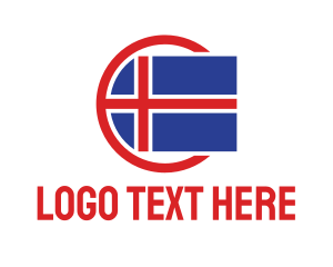 Circle Iceland Flag Logo