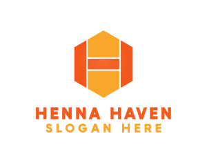 Yellow Hexagon H logo design