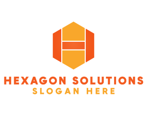 Yellow Hexagon H logo design