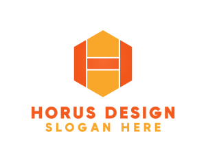 Yellow Hexagon H logo design