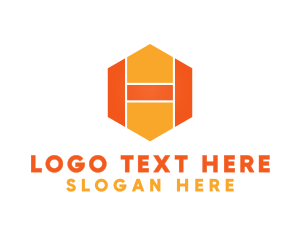 Letter H - Yellow Hexagon H logo design
