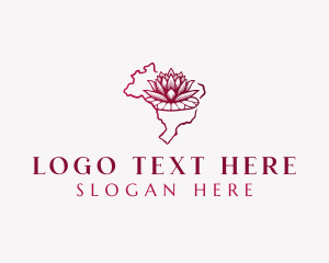 Brazil - Brazil Water Lily Bloom logo design