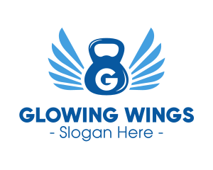 Gym Kettlebell Wings logo design