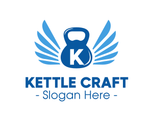 Kettle - Gym Kettlebell Wings logo design