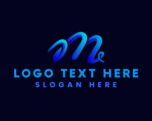 Loop - Creative Swirl Letter M logo design