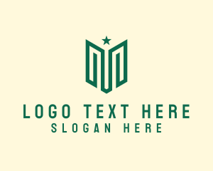 Line - Building Star Letter M logo design