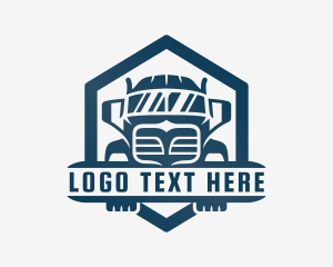 Freight - Hexagon Forwarding Truck logo design