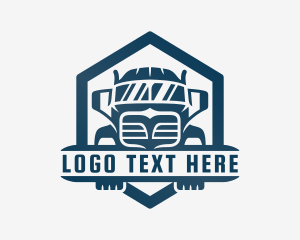 Forwarding - Hexagon Forwarding Truck logo design