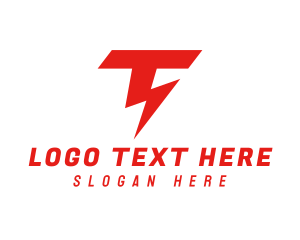 Lightning Strike Letter T Logo