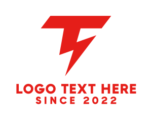 Lightning Strike Letter T Logo