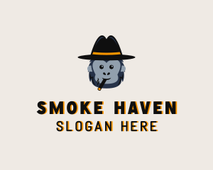 Smoking Monkey Cartoon logo design