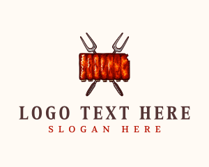 Map - Kansas Barbecue Ribs logo design