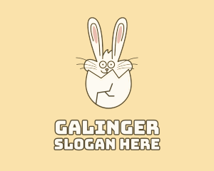 Bunny Rabbit Cracked Egg Logo