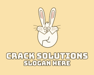 Bunny Rabbit Cracked Egg logo design