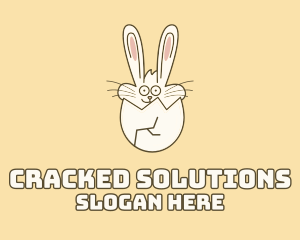 Bunny Rabbit Cracked Egg logo design