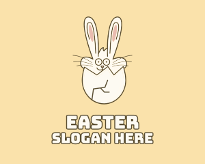Bunny Rabbit Cracked Egg logo design