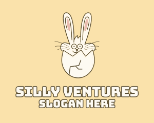 Goofy - Bunny Rabbit Cracked Egg logo design