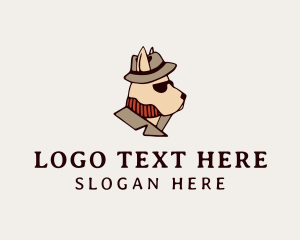 Dog Grooming - Mysterious Detective Dog logo design